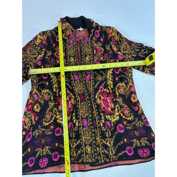 Moth Anthropologie‎ Women's Small Floral Jacquard Cardigan Sweater Boho Knit S - Picture 9 of 10